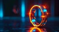 Glowing Futuristic Smart Ring with Neon Lights
