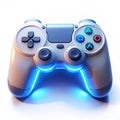 Glowing gaming console with animated button presses Royalty Free Stock Photo