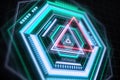 Glowing geometric interface backdrop