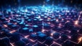 Glowing Geometric Network in Cybersecurity Royalty Free Stock Photo