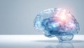 Glowing Glass Brain Visualizing Thought Process Royalty Free Stock Photo