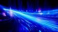 Glowing glass trails. Fibe-roptic technology concept with multiple lines Royalty Free Stock Photo