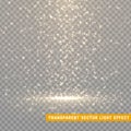 Glowing glitter light effects isolated realistic. Royalty Free Stock Photo