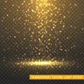Glowing glitter light effects realistic. Royalty Free Stock Photo