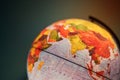 Glowing globe in the dark. Selective focus. Royalty Free Stock Photo