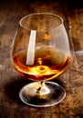 Glowing goblet of rich cognac Royalty Free Stock Photo