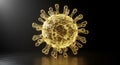 Glowing Gold Virus Particle 3D Render Royalty Free Stock Photo