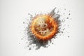 Bullish Bitcoin on fire Royalty Free Stock Photo