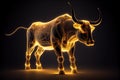 Glowing Golden Bull Pop art