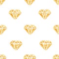 Glowing golden foil diamonds seamless vector pattern