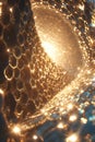 Glowing Golden Hexagonal Honeycomb Pattern Background Portrait Images Generative AI Royalty Free Stock Photo