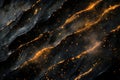 Glowing Golden Nebula Clouds with Cosmic Dust and Star Clusters in Deep Space Royalty Free Stock Photo
