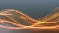 Glowing golden wave lines with flowing particles background Royalty Free Stock Photo