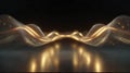 Glowing golden waves creating abstract energy light flow Royalty Free Stock Photo