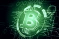 Glowing green bitcoin background Royalty Free Stock Photo