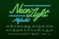 Neon light script font Royalty Free Stock Photo