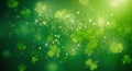 A glowing green bokeh effect with shimmering light particles in motion Royalty Free Stock Photo
