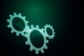 Glowing green cogwheels Royalty Free Stock Photo