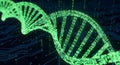 Digital DNA Helix with Binary Code and Circuits - Future of Genetics and Technology Royalty Free Stock Photo