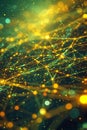 Glowing Green Digital Grid and Data Network Flow, Portrait Images Generative AI Royalty Free Stock Photo