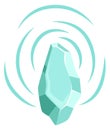 Glowing green gemstone icon. Magic fantasy stone