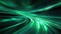 Glowing green light trails representing data transfer and speed Royalty Free Stock Photo