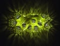 Glowing green lights garland Islamic holidays decoration Ramadan