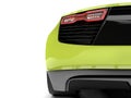 Glowing green modern cabriolet super car - taillight closeup shot