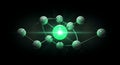 Glowing Green Molecular Structure - Science, Technology, Quantum Concept Royalty Free Stock Photo
