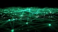 Glowing Green Network Connection - Abstract Data Visualization Royalty Free Stock Photo