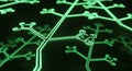 Abstract glowing green network design on a black background creates a modern feel Royalty Free Stock Photo