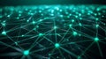 Glowing Green Neural Network Connection Plexus Background Royalty Free Stock Photo