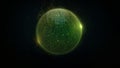 Glowing Green Orb with Sparkling Particles Royalty Free Stock Photo