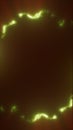Glowing green organic energy ring forming an abstract circular frame on a soft dark background Royalty Free Stock Photo