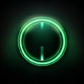 a glowing green power button on a black background Royalty Free Stock Photo