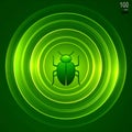 Cybersecurity Bug Detection on Green Radar Screen Royalty Free Stock Photo