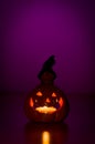 Glowing halloween pumpkin lantern