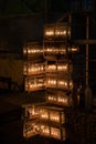 Glowing Hanukkah menorahs burn on the Festival of Lights in Jerusalem Royalty Free Stock Photo