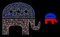 Glowing Hatched Republican Elephant with Bright Light Spots