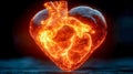 A glowing heart emitting a soft, ethereal light against a dark background Royalty Free Stock Photo