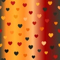 Glowing heart pattern. Seamless vector background Royalty Free Stock Photo