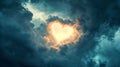 The Heart in Clouds.AI generated image Royalty Free Stock Photo