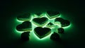 Glowing Heart-Shaped Cookies Royalty Free Stock Photo
