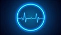 Glowing Heartbeat Pulse in Circle Royalty Free Stock Photo