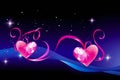 Glowing Hearts. A Captivating Symbol of Everlasting Romance and Boundless Love Radiantly Royalty Free Stock Photo