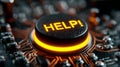 Glowing HELP button on futuristic circuit board Royalty Free Stock Photo