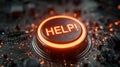 Glowing HELP button on futuristic circuit board Royalty Free Stock Photo
