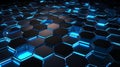 Glowing hexagon background - technology background Render