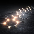 Glowing Hexagonal Network Abstract Technology Background Royalty Free Stock Photo