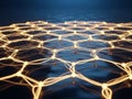Glowing hexagonal network structure with abstract connections Royalty Free Stock Photo